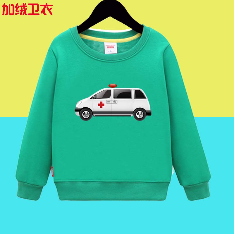 长袖套头卫衣韩版衣服儿童救护车秋装男女中小童春秋新款上衣圆领
