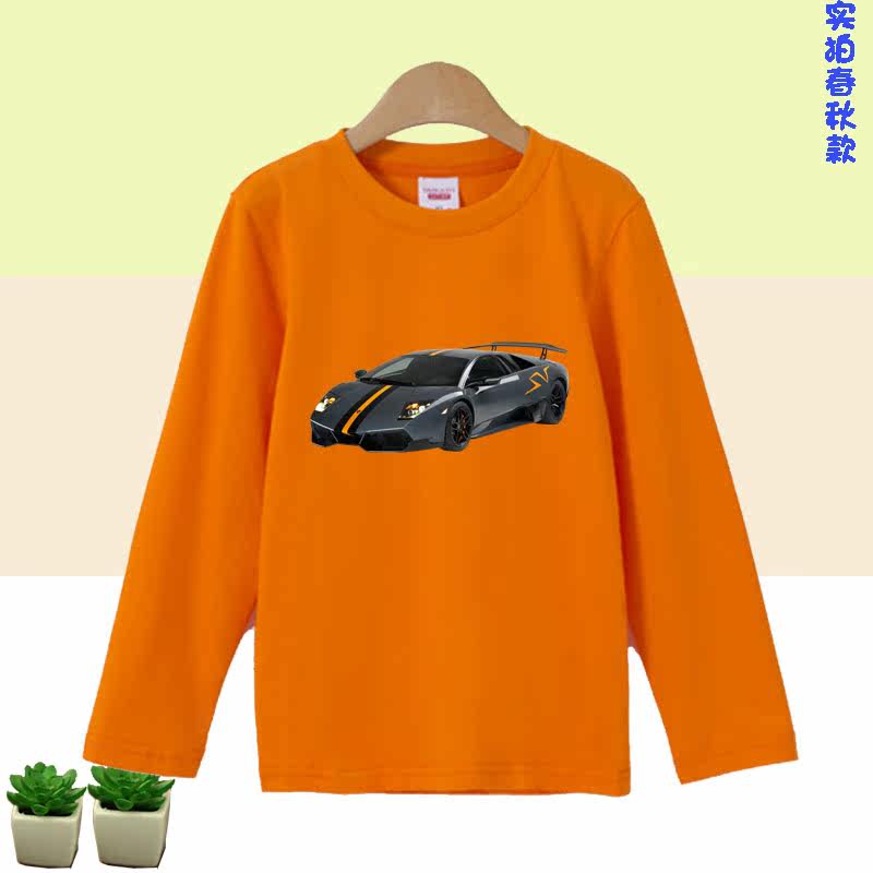 儿童跑车衣服 春秋男童赛车衣服 童女童松 长袖上衣宝宝T恤汽车