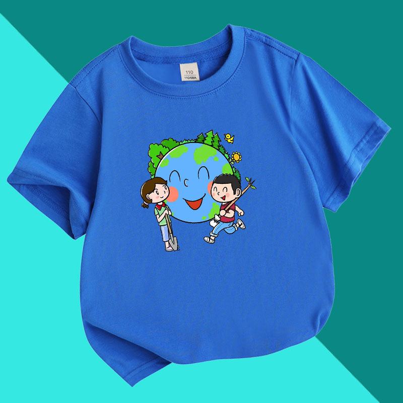 世界地球日保护环境低碳earth day志愿者公益幼儿园活动短袖T恤衫