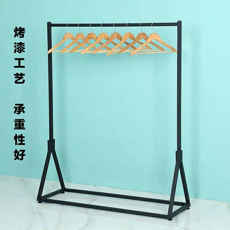 简约衣架服装店展示架落地式铁艺货架女装店挂衣杆中岛架龙门架子_虎窝淘