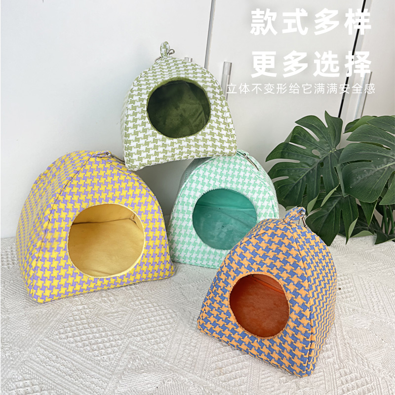 鹦鹉棉窝站杆秋冬保暖挡风靠垫