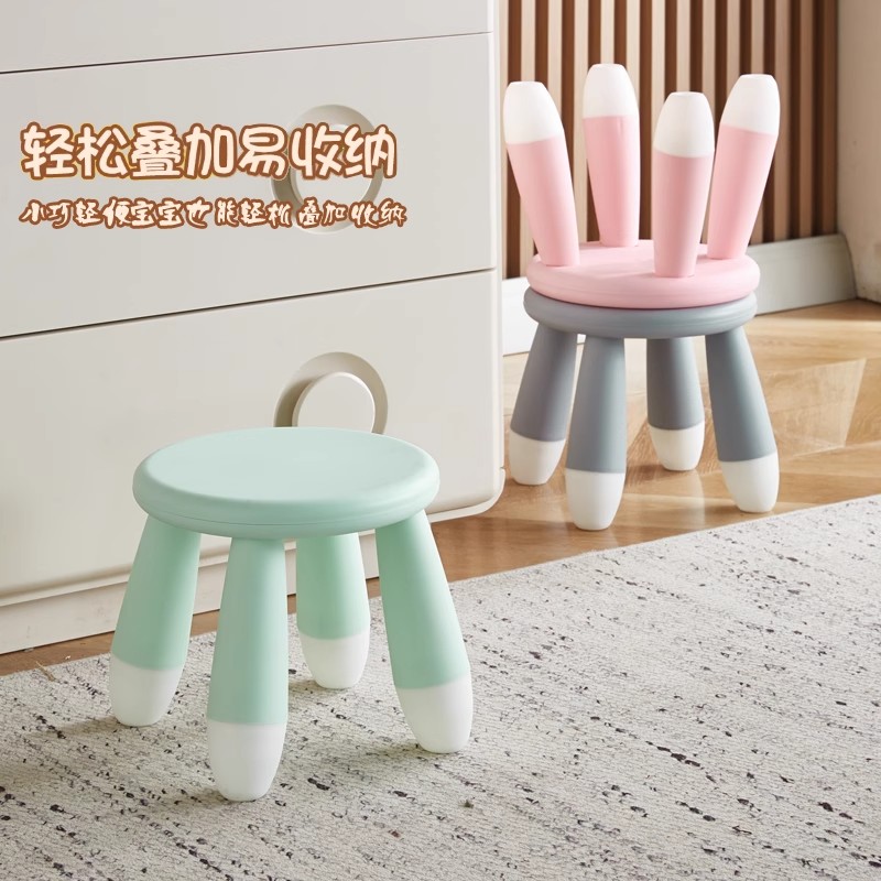 儿童凳子家用靠背板凳可爱卡通座椅餐椅塑料幼儿园宝宝小椅子