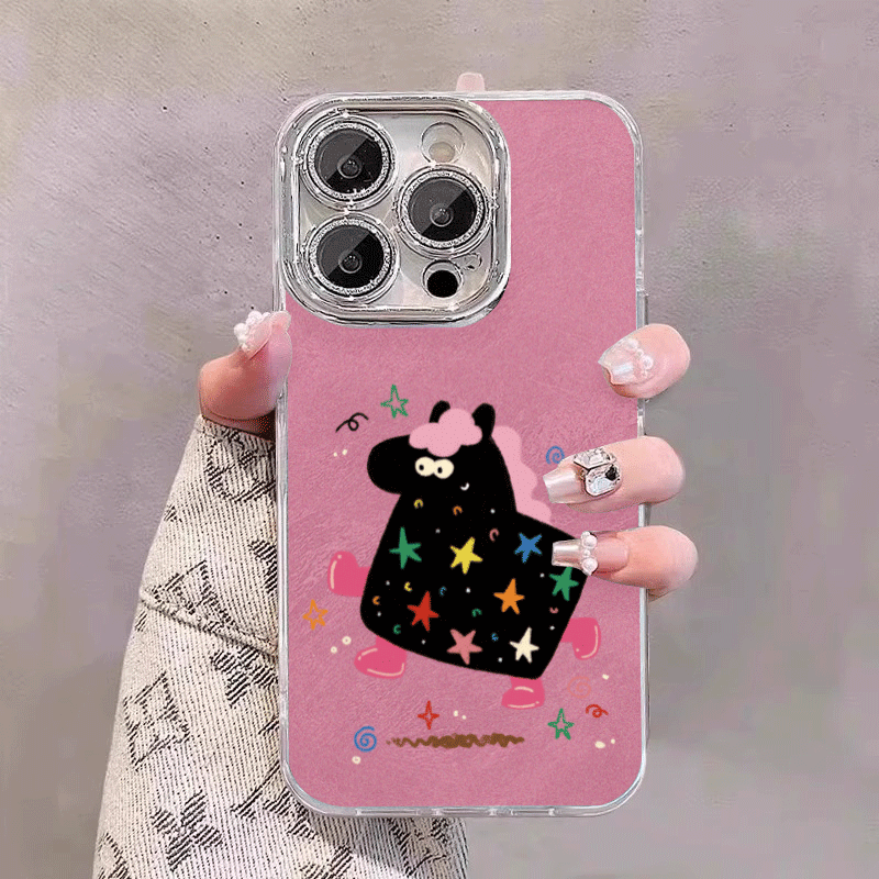 超萌涂鸦黑色小马适用苹果17promax手机壳iPhone16羽纱15新款11高级14太空13女plus情侣12全包11闪粉镜头硬壳,3C数码配件,手机保护套/壳,淘宝优惠券,粉丝福利购,淘宝优惠卷