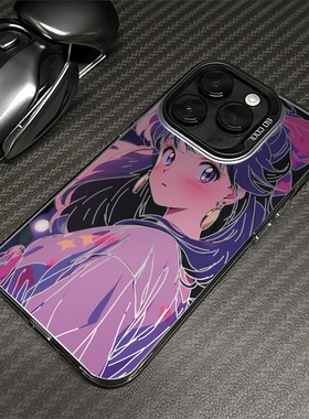 高级镂空紫色少女适用苹果15promax手机壳iPhone14创意13新款12艺术pro少女11plus镭射xs小众xr网红8防摔硬壳