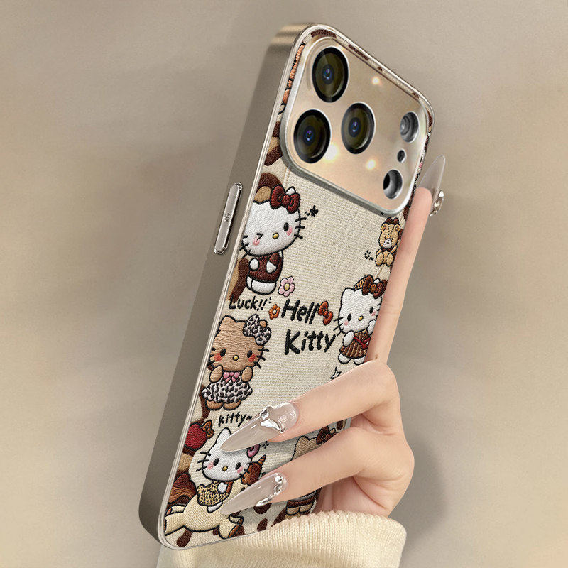 碎花裙凯蒂猫适用苹果16promax手机壳iPhone15支架13新款17pro网红x高级plus情侣12电镀银贴皮14女防摔xs硬壳,3C数码配件,手机保护套/壳,淘宝优惠券,粉丝福利购,淘宝优惠卷
