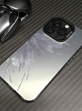 ins韩系紫色蝴蝶适用苹果15promax手机壳iPhone14时尚少女13新款12小众pro可爱情侣11plus镭射xs小众防摔硬壳