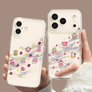 新年财神爷适用苹果17promax手机壳16小众15新款14透明马年13plus创意发财12情侣11女iPhone14全包防摔11软壳