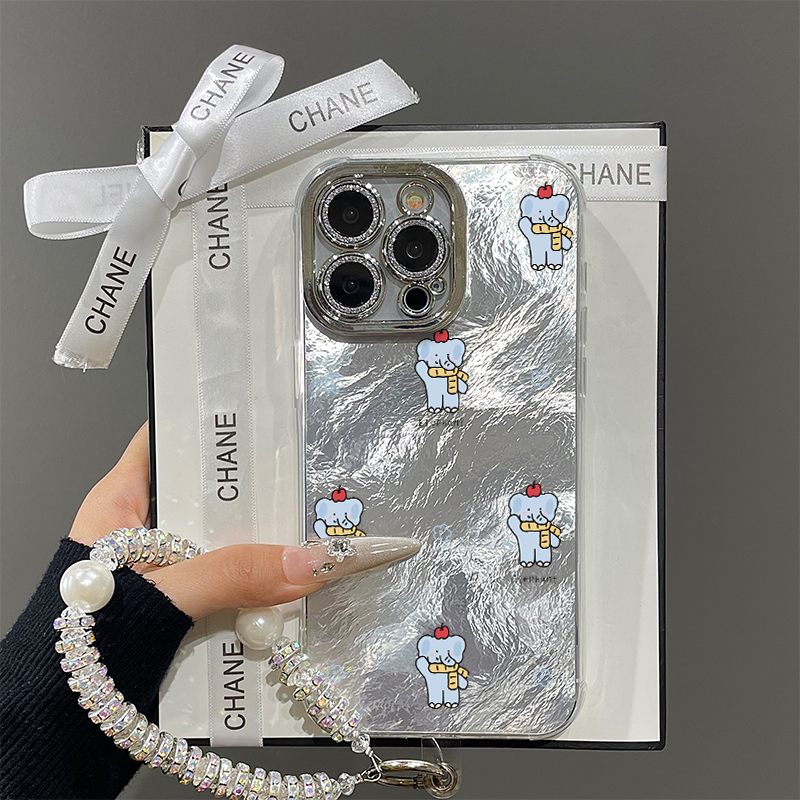 可爱简约围巾小象适用苹果16promax手机壳iPhone15带镜头膜13新款12情侣创意x卡通11plus女14全包xs防摔x硬壳