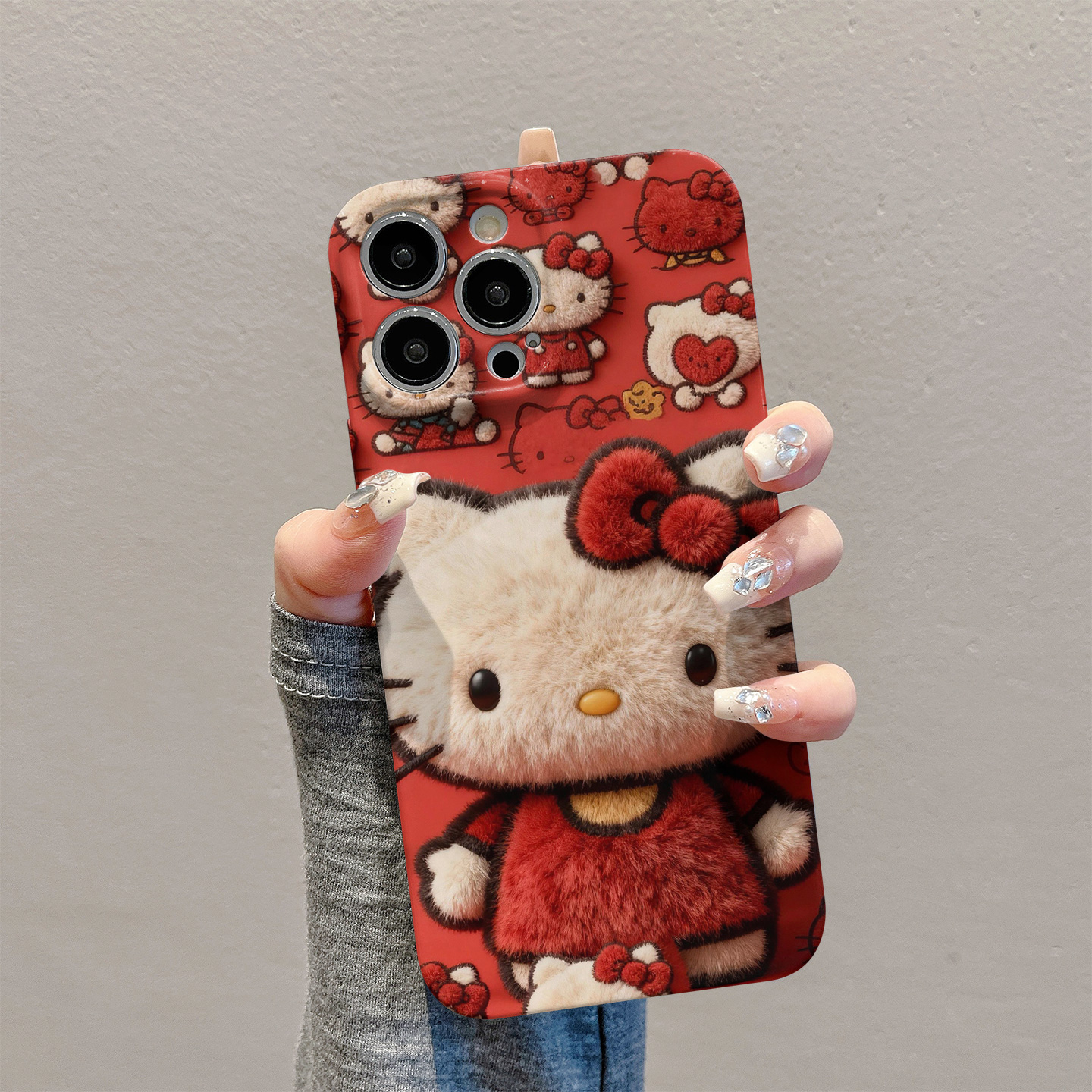 红色爱心KT猫适用苹果17promax手机壳iPhone16二合一菲林12新款11全包14网红少女13小众15plus小众xs防摔软壳