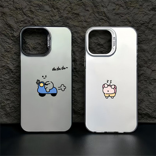 创意情侣摩托适用于苹果15promax手机壳17新款12小众可爱13情侣14pro高级感xr磨砂xs镭射plus简约iPhonex硬壳