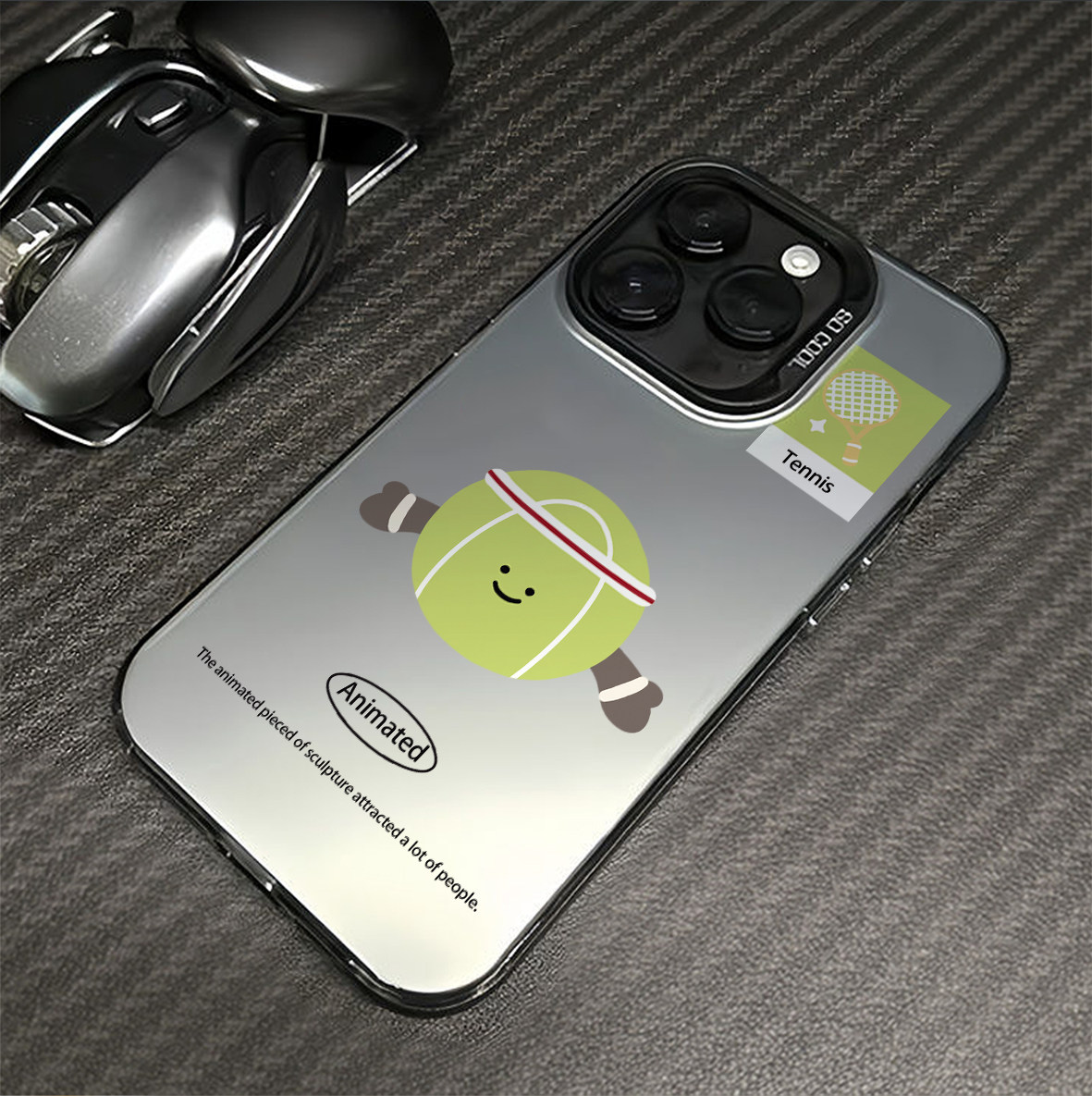 趣味可爱网球表情适用苹果16promax手机壳iPhone15创意14新款13网红pro女12卡通情侣plus镭射17彩银x防摔硬壳