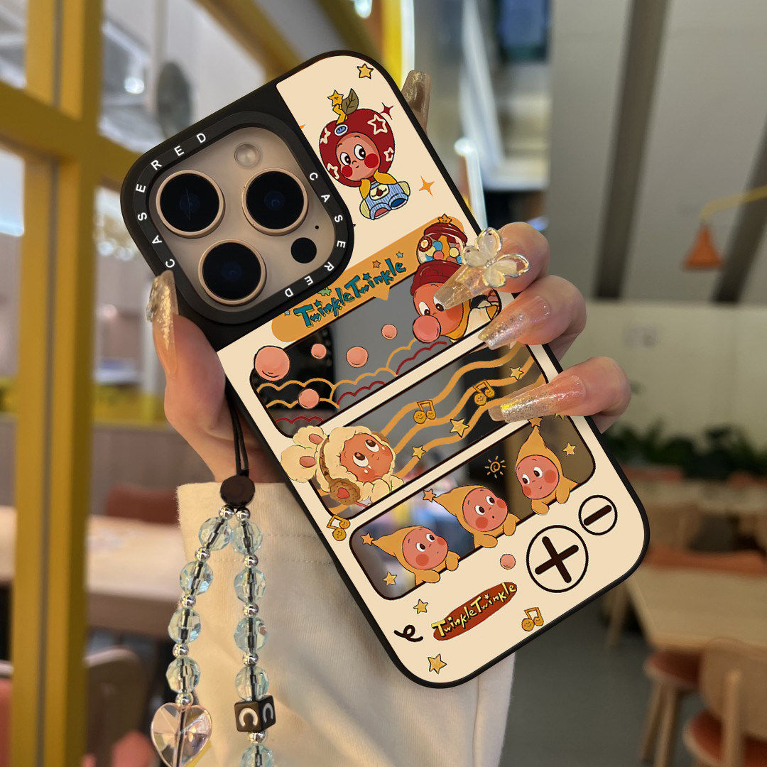 听歌星星人适用苹果17promax手机壳iPhone16创意12新款11刀锋镜面15pro情侣女13网红补妆plus防摔7p防摔x硬壳