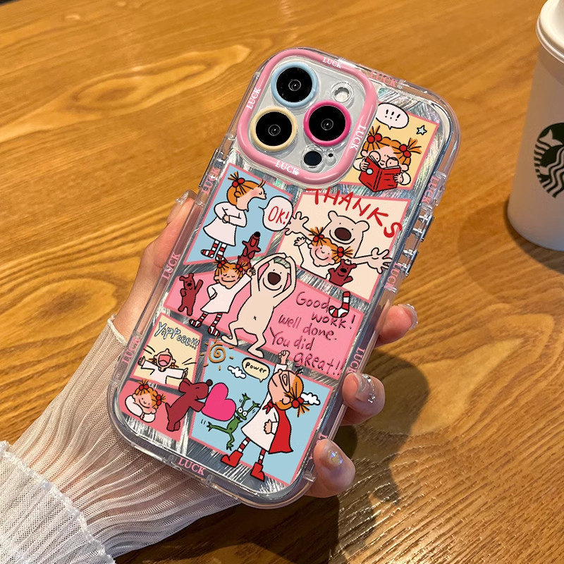 卡通coco酱女孩适用苹果16promax手机壳iPhone14创意13新款12高级闺蜜pro女16plus羽纱狐尾泡芙情侣8防摔软壳