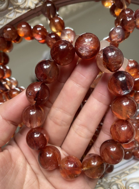 胶花幽灵粉晶闪灵阿鲁沙海蓝宝手链送女友礼物