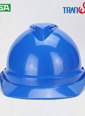 MSA 10172516 V-Gard 豪华型安全帽（蓝色PE， 超爱戴 灰针织 涤