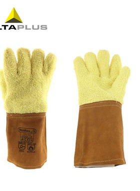 代尔塔 203007 手套耐高温防切割抗撕裂牛皮袖口热塑脱模作业手套