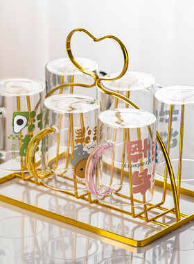 高硼硅玻璃杯带把手杯子喝水家用耐高温家庭待客水杯泡茶茶杯套装