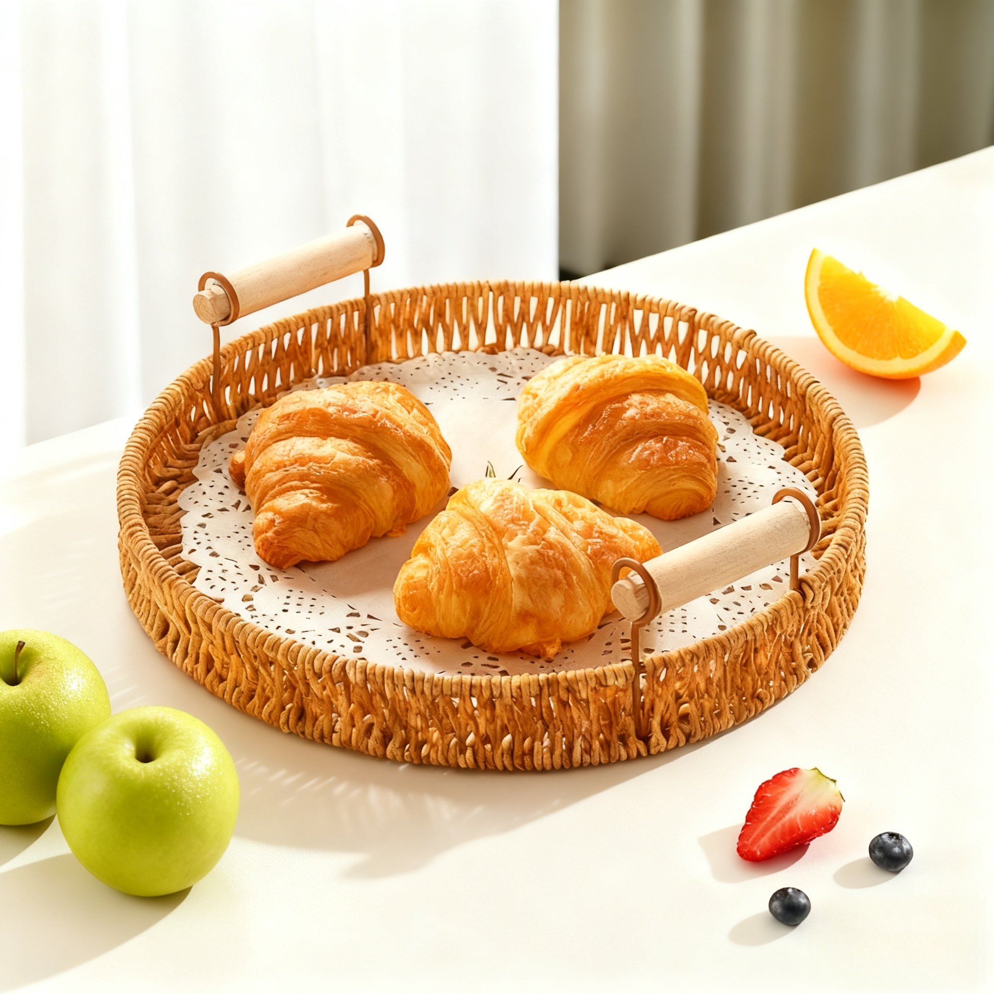 零食茶点双耳水果盘藤编蛋糕托盘点心家用客厅面包水果篮仿藤编织,餐饮具,果盆/果盘/果篮,淘宝优惠券,粉丝福利购,淘宝优惠卷