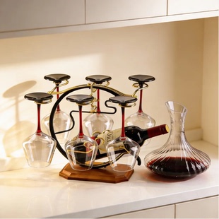 红酒醒酒器套装福鹿酒架家用高级感红酒醒酒神器红酒酒具红酒杯架