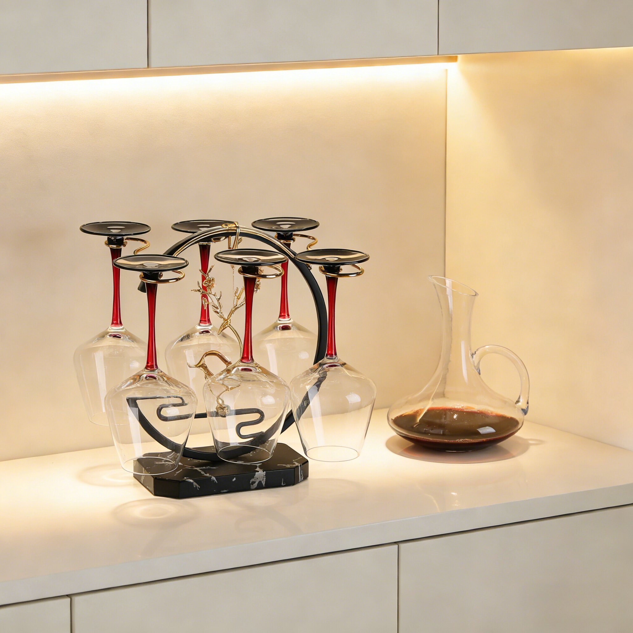 轻奢红酒架摆件葡萄酒架酒柜摆设家居装饰酒架创意现代酒瓶架欧式