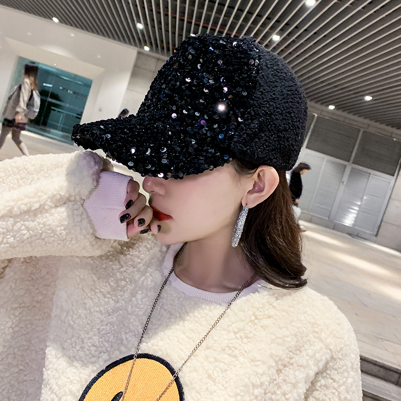 女ins软妹羊羔毛棒球帽纯色帽子