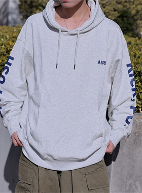 老百姓 元 日系AIRWALK前后印花麒麟臂印花男女毛圈连帽套头卫衣