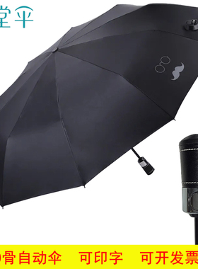 十骨黑胶商务自动晴雨伞 双人太阳伞 33592E睿智人生(老款)