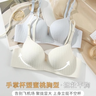 无痕内衣女小胸聚拢显大平胸上托无钢圈收副乳防外扩手掌杯文胸罩