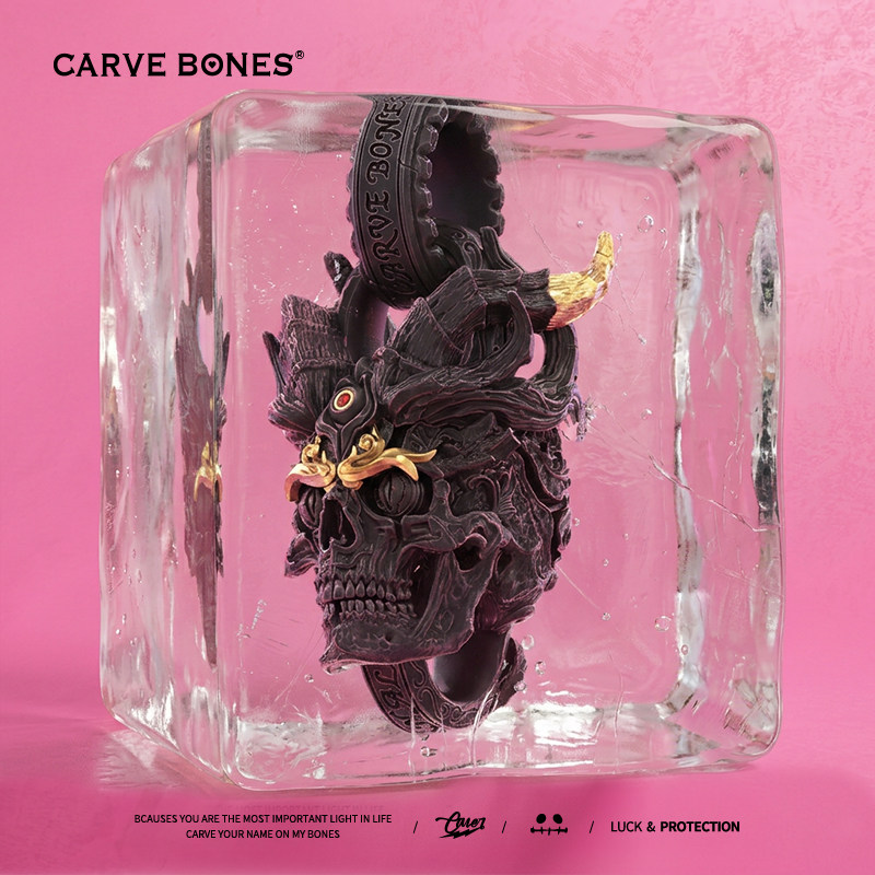 CARVE BONES刻骨原创设计高级定制18k金925银龙年限定尸陀林吊坠