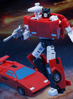 MFT小比例10cm变形MS05横炮红色跑车G1动画玩具金刚