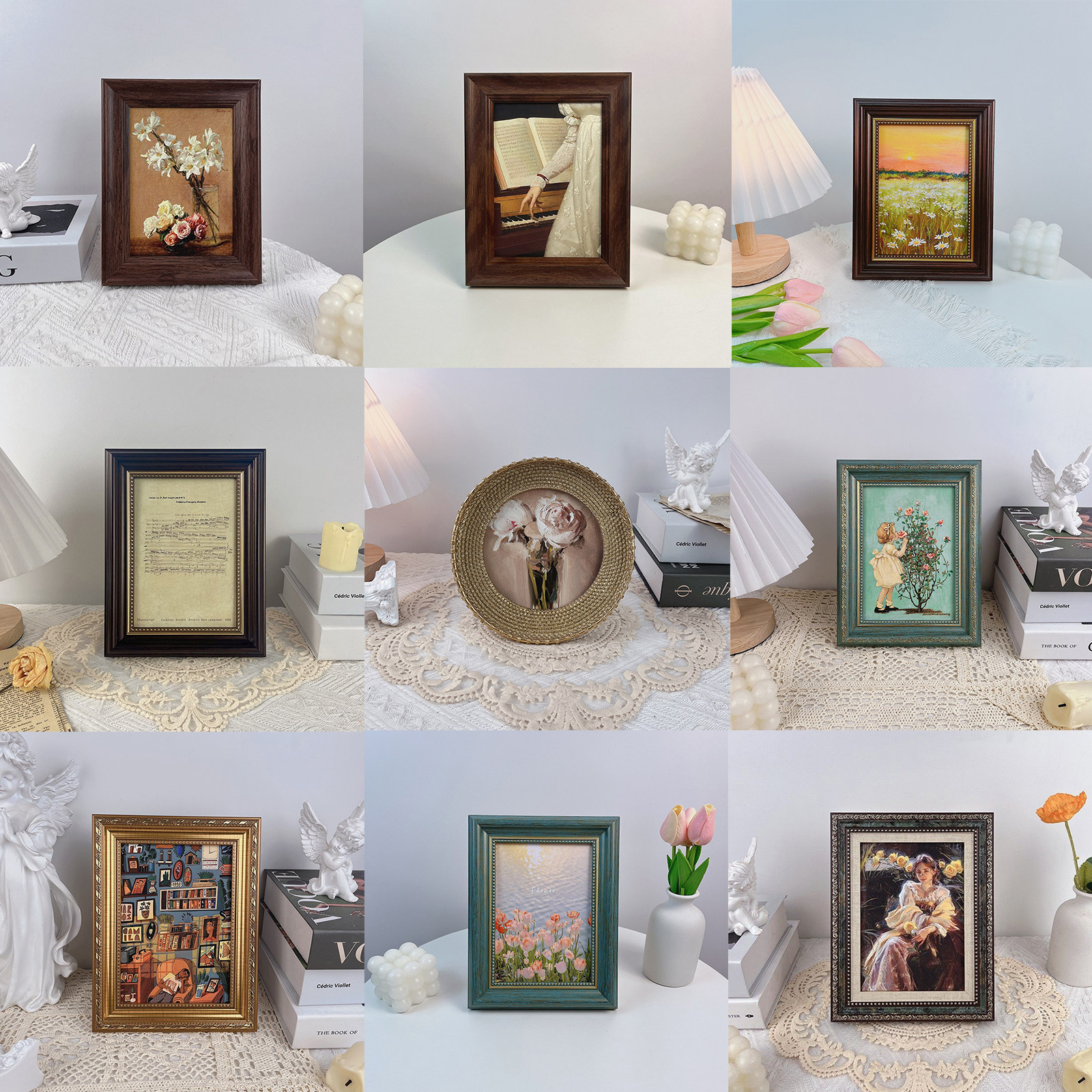 捡漏欧式复古油画摆件相框摆画民宿卧室玄关工位软装装饰画挂画,家居饰品,油画,淘宝优惠券,粉丝福利购,淘宝优惠卷