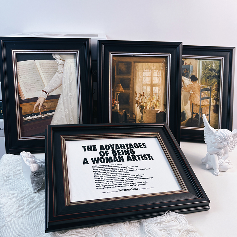 美式复古桌面摆件相框油画装饰画