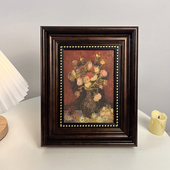 轻奢复古摆件法美式 中古相框油画装 饰画玄关卧室客厅背景墙挂画