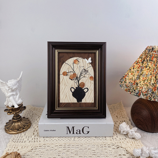 中古风事事如意装 饰吉祥摆件相框画框客厅玄关挂画 饰画油画家居装