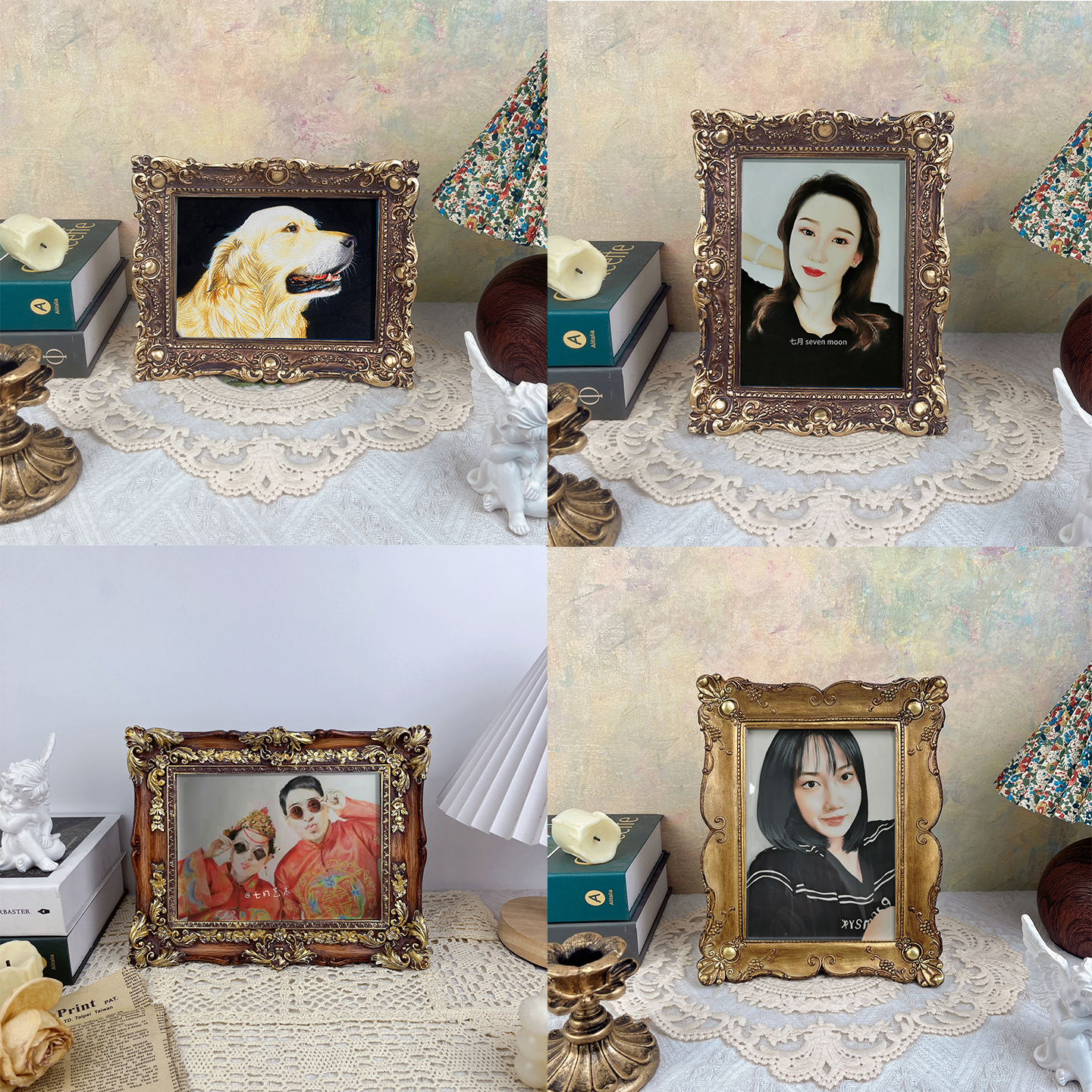 纯手绘素描彩铅生日礼物画像定制