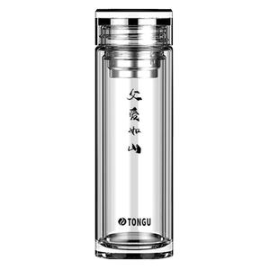 高档女士隔热透明车载双层玻璃杯