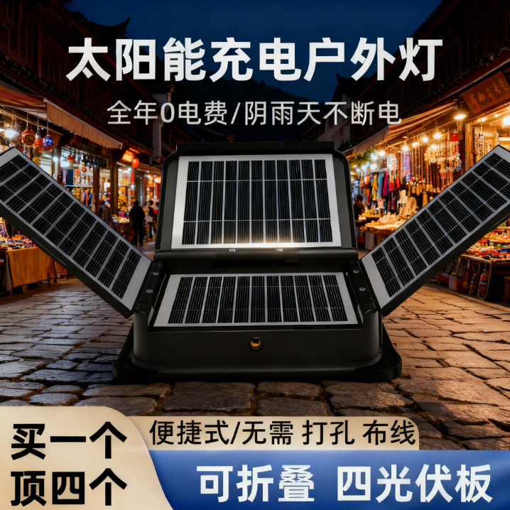 太阳能led室外户外专用防水大面积照明灯投光灯工作灯超亮强光灯