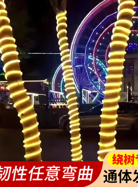led软灯带管室外亮化圆形灯条缠树绕树挂灯带柔性220v防水线条灯