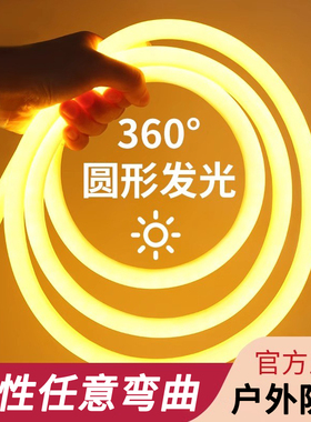 柔性灯带led灯条220V圆形户外防水霓虹灯氛围广告工程亮化线条灯