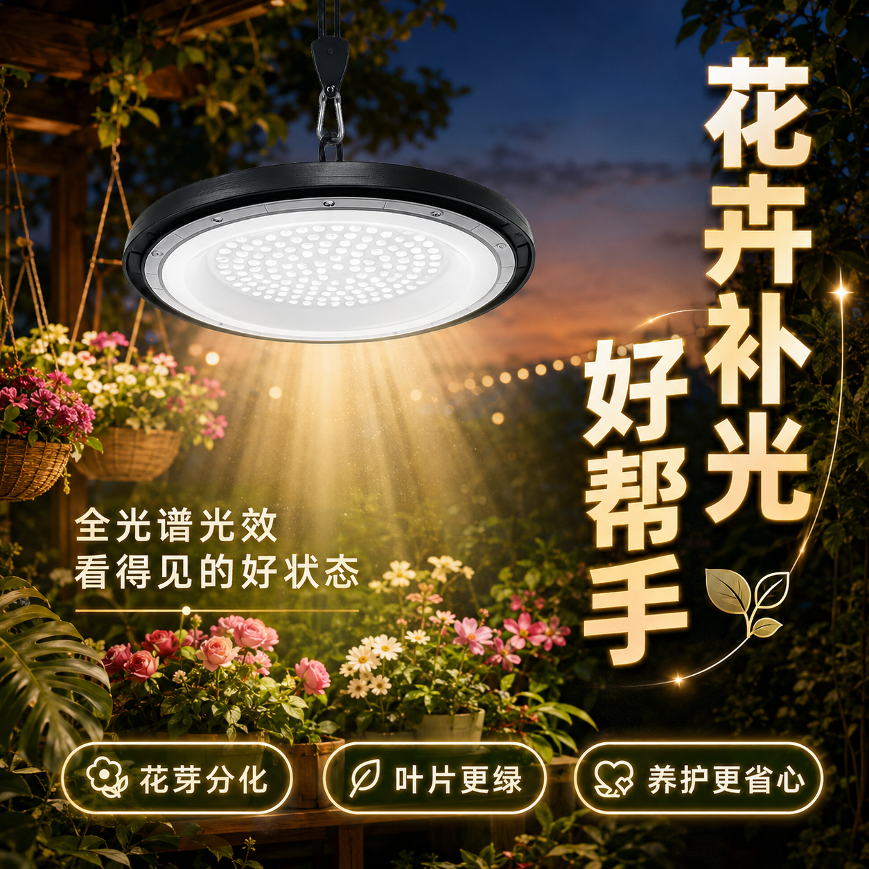 家用全光谱植物补光灯LED植物灯
