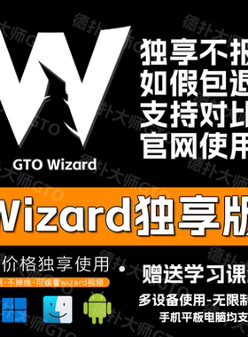 GTOWizard独享版账号德扑MTT翻译cash精英ELITE版拼车共享solver