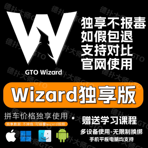 GTOWizard独享版账号德扑MTT翻译cash精英ELITE版拼车共享solver