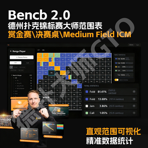 bencb2.0德州扑克MTT范围表格锦标赛起手牌表9人表高级课翻前表