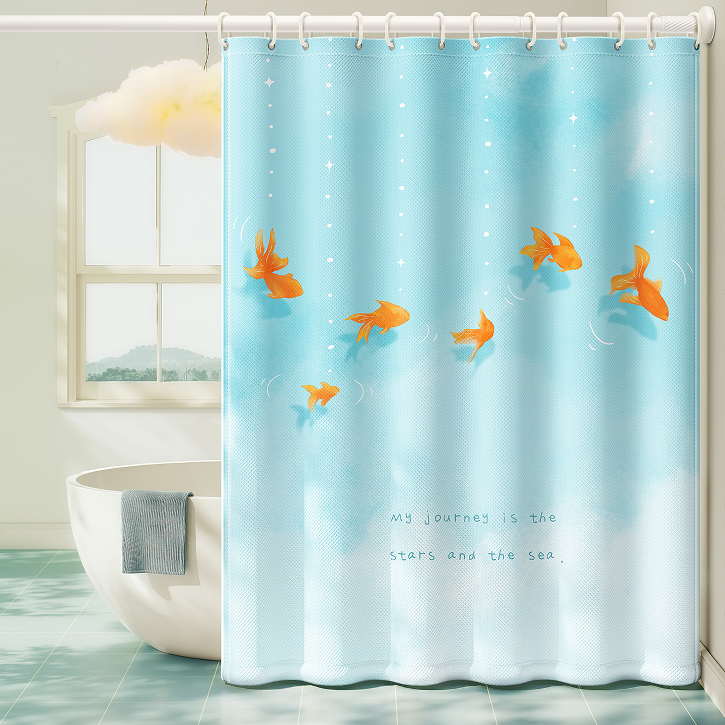 2025新款防水防霉隔断浴帘免打孔