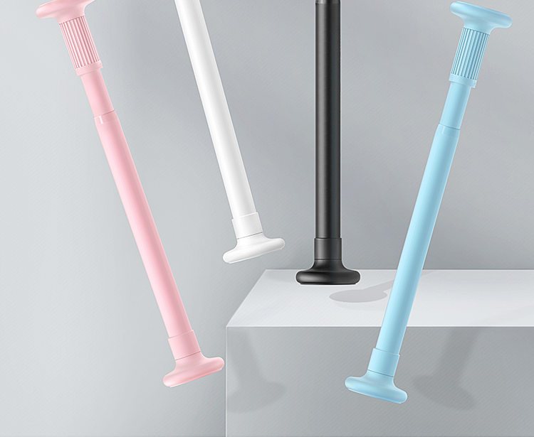 免打孔晾衣杆阳台顶装伸缩晾衣架家用固定式晒衣神器窗户凉衣单杆