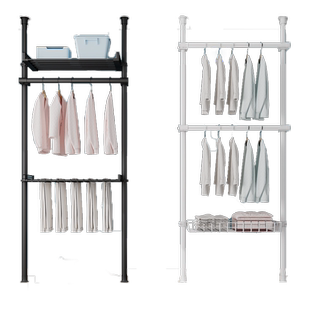 家用不占空间顶天立地隔断卧室衣帽间置物收纳支架挂衣服衣帽架子