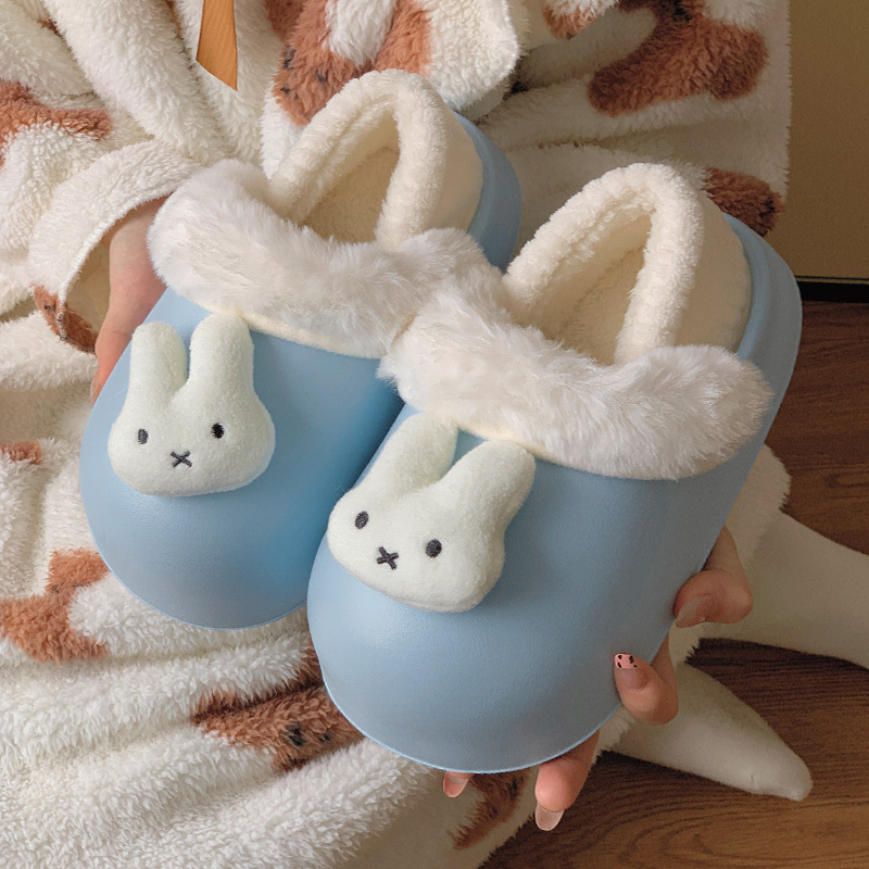 棉拖鞋女可爱米菲兔冬季外穿可拆洗防滑防水居家室内保暖棉鞋秋千