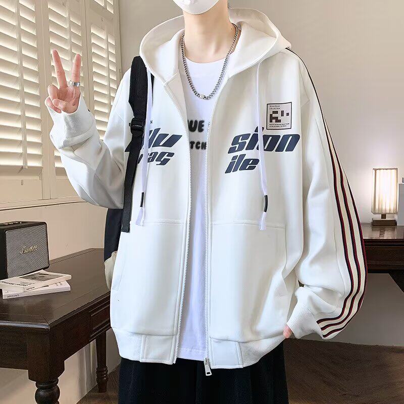 春秋连帽宽松男女棒球卫衣