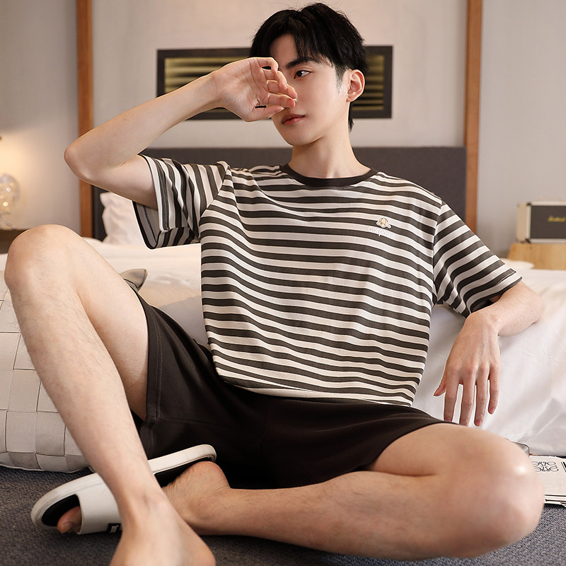 5XL6XL特大码莫代尔棉短袖短裤睡衣男夏胖子加肥加大码200斤250斤