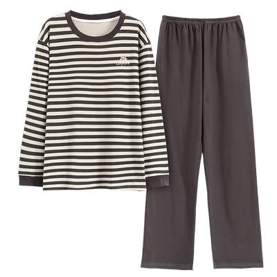 特大码睡衣男秋冬纯棉长袖长裤宽松款胖子加肥加大号250斤XXXXXXL